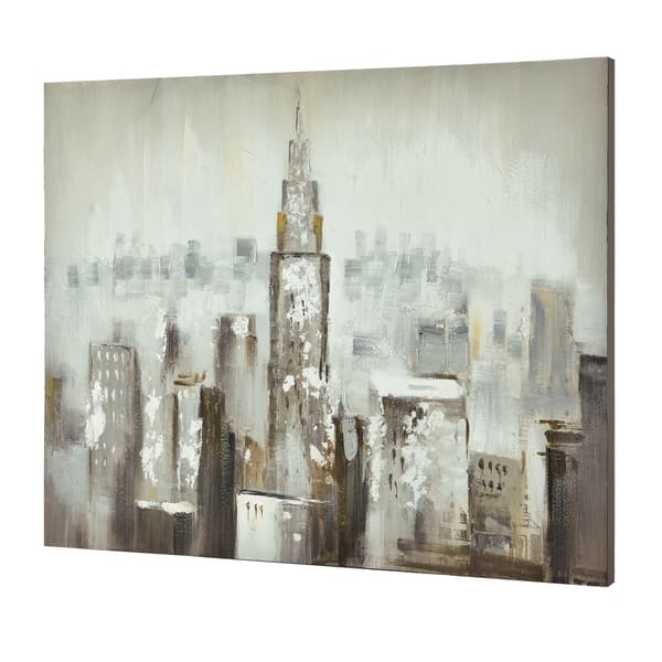 [art.work] Håndmalet maleri - skyskrabere - lærred med blindramme - 80x100x3,8cm