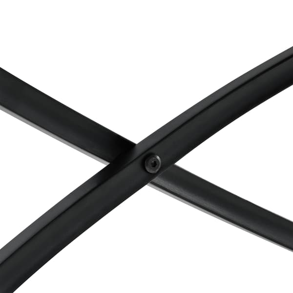 [en.casa] Sofabord Windeck - 46x79cm - metal - spånplade - rund - træ optik - sort