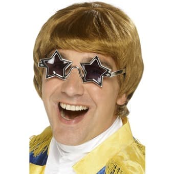 1970-tals Star Man Peruukit ja lasit