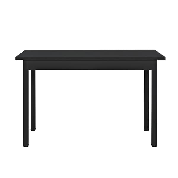 [en.casa]® Tyylikäs design ruokapöytä + 4 tekonahkaa tuolia - tummanharmaa