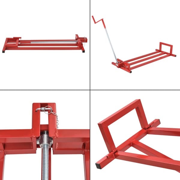 [pro.tec]® Hopfällbar motorkran-stål-max. belastning: 400 kg-115x51x91cm-steglös justering-röd