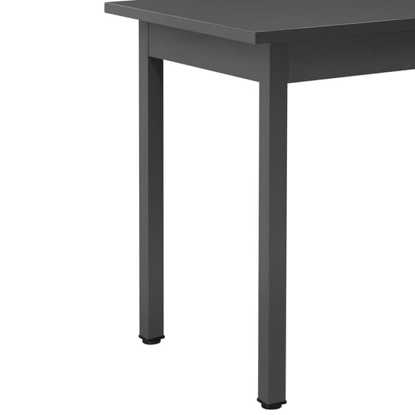 [en.casa]® Matbord Den Haag-120x60x75cm-pulverlackerat stål-melaminbelagd MDF-mörkgrå-plats för 4