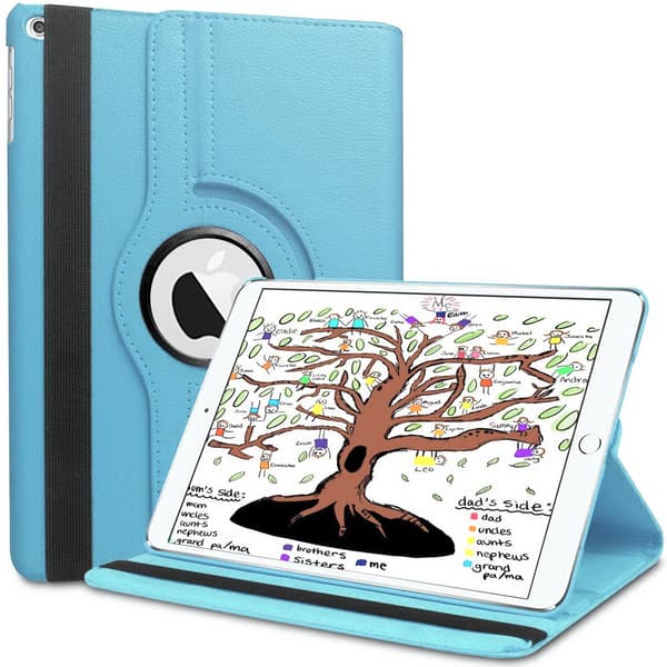 Fodral iPad 9,7" (2017/2018) Roterande 360° - Ljusblå