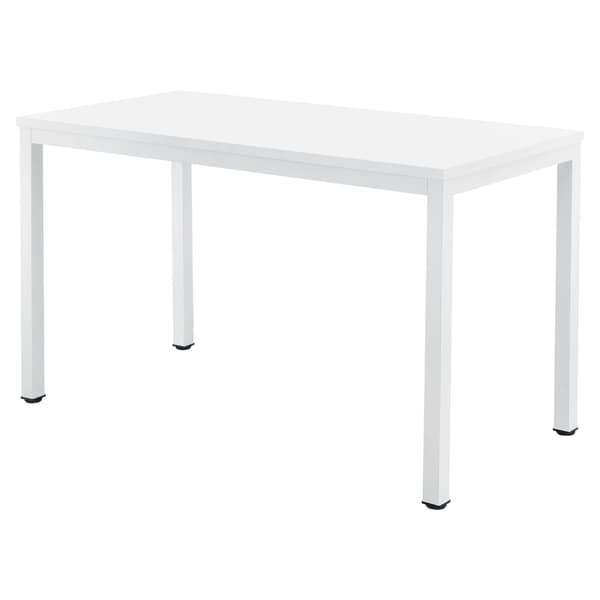 [en.casa]® Skrivbord Odense-75x120x60cm-justerbar höjd-stål-melaminbelagd spånskiva-vit