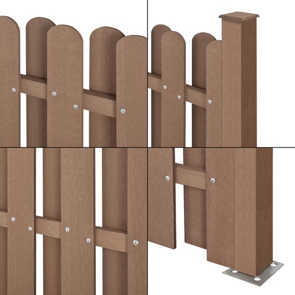 [neu.holz]® Hegn med stolpe - WPC-180x180cm - brun