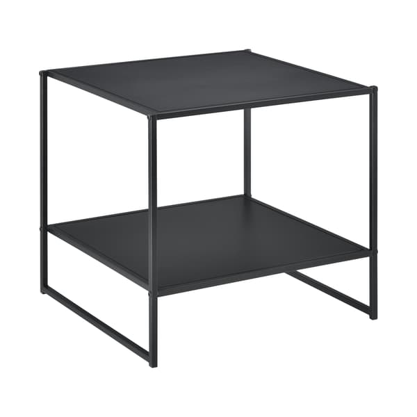 [en.casa]® Sängbord-Soffbord-51x53x51cm-svart matt-metall