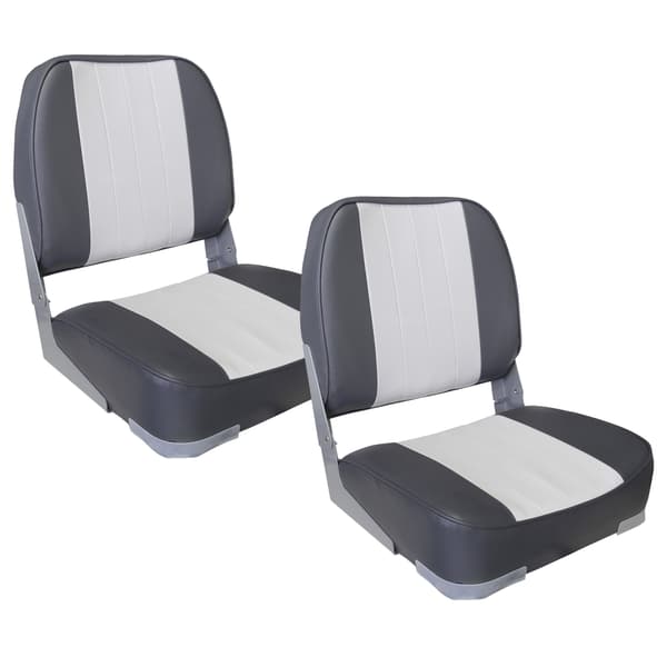 [pro.tec]® Fällbar båtstol-set 2-grå/vit-49x40x39cm