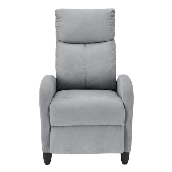 [en.casa] ® Relax lænestol Cleo-polstret-102x60x92cm-siddehøjde: 46 cm-tekstil-metal-lysegrå-sort-justerbar ryg