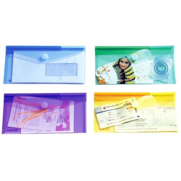 M65 mappe med velcro lukning, 6 mapper i assorterede farver