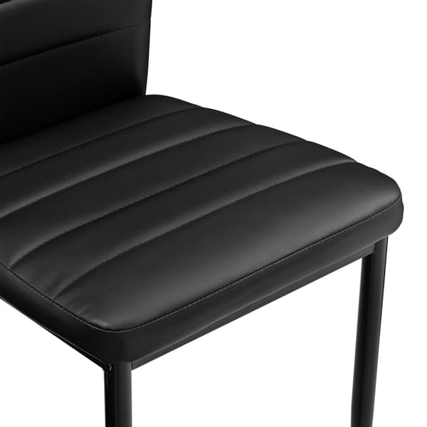 [en.casa]® Pehmustettu tekonahka tuoli - 2 kpl / setti - 96 x 43 cm - musta