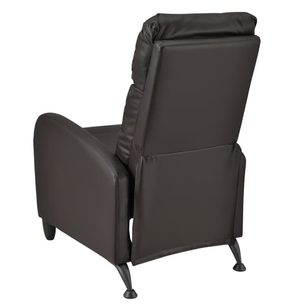 [en.casa] ® Relax lænestol Cleo-polstret-102x60x92cm-siddehøjde: 46 cm-PU kunstlæder-metal-brun-sort-justerbar ryg