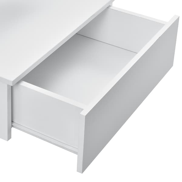 [en.casa]® Vægmonterende Skab med Skuffe - 40x35x31cm - spånplade - hvid