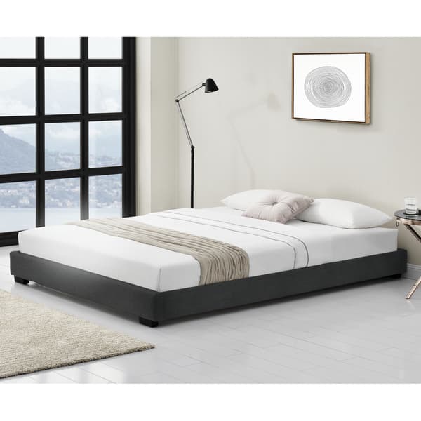 Corium® Klädd sängstomme Linnéa inkl. ribbotten-200x180cm-MDF-konstläder-svart