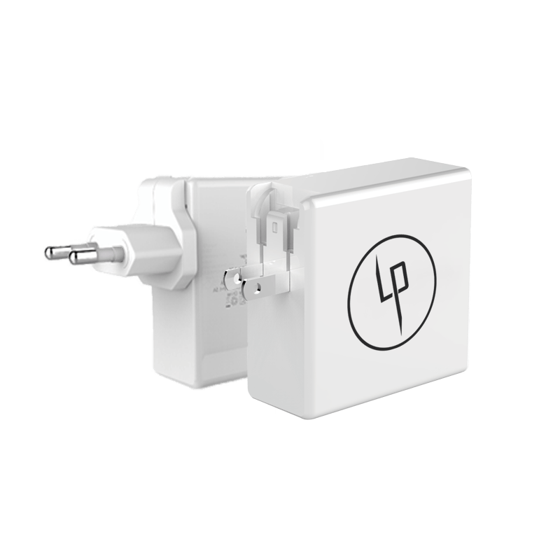 LIFEPOWR 65W USB-C og quick charge 3.0 vægoplader
