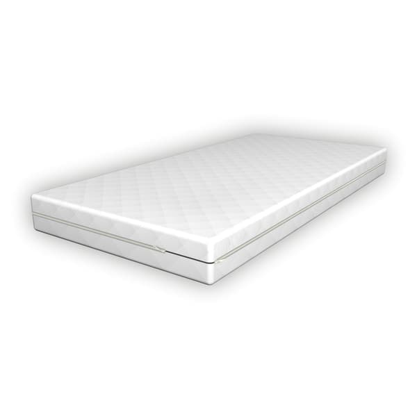 [en.casa]® Barn / Junior sängstomme Nuuk inkl. ortopedisk madrass och ribbotten-148x80x52cm-furu-vit-max.belastning: 50 kg