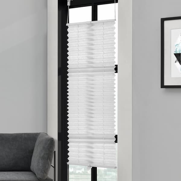 [neu.haus]® Plisségardin - 40x150 cm - hvid - solbeskyttelse - uden at bore