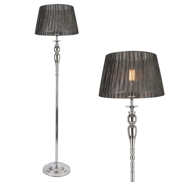 [lux.pro] gulvlampe Lingen- 151xØ40cm - 230V, 50Hz - 1xE27 - metal / tekstil - grå