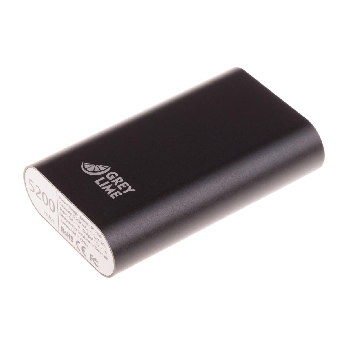 GreyLime Power Tough, 5200 mAh Power Bank, Black