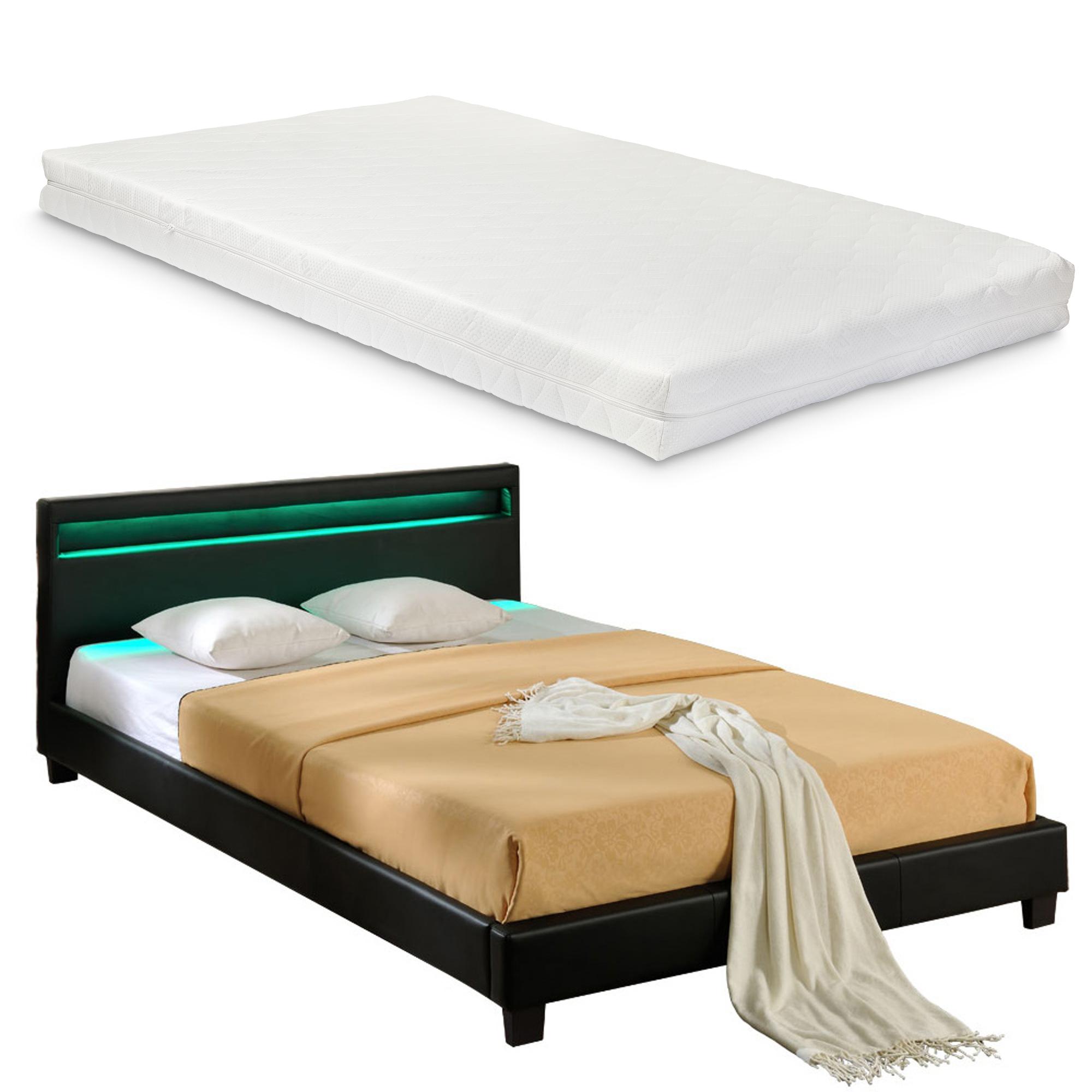Corium® Tyylikäs verhoiltu sänky, PU tekonahka 210cm x 149cm musta