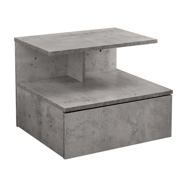[en.casa]® Väggmonterad skåp-sängbord-40x35x31cm-betongskänsla-spånskiva