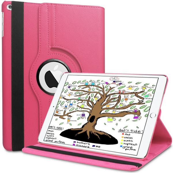 Fodral iPad 9,7" (2017/2018) Roterande 360° - Rosa Pink