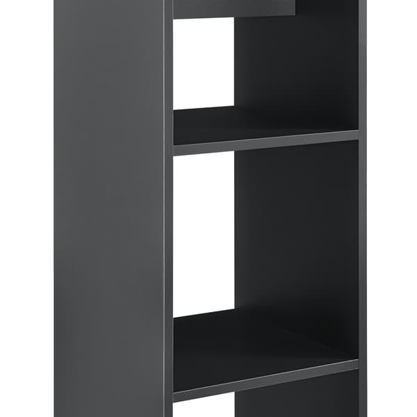 [en.casa] Barbord Visby-70x70x110cm-med hylla-mörkgrå-melaminbelagd spånskiva