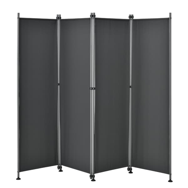 [pro.tec]® Inskynsskydd-4 paneler-215x170cm-grå-pulverlackerad stål-väderbeständig