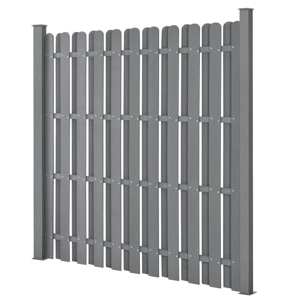 [neu.holz]® Staket med stolpe WPC-180x180cm-grå