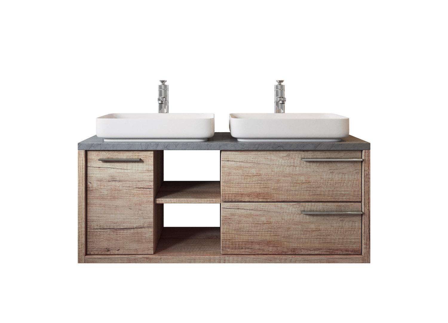Badeværelsesmøbel Vermont 120cm nature wood badeværelse kabinet vask skab