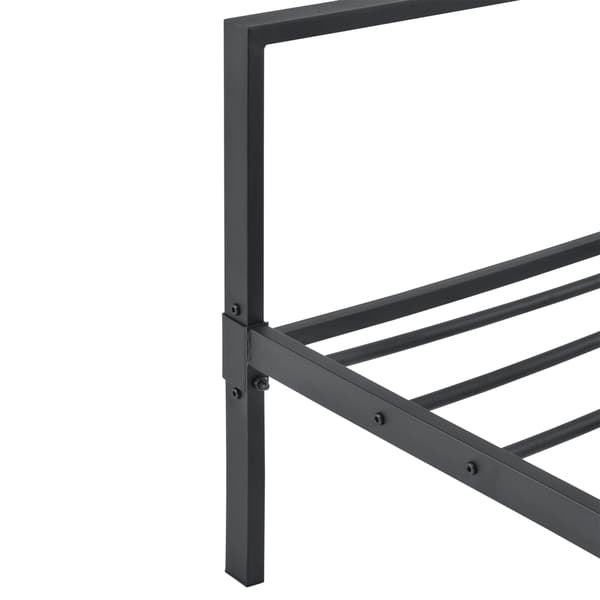 [en.casa]® Sängstomme Imatra i metall inkl. ribbotten-210x185x60cm-svart matt-bäddmått: 200x180cm