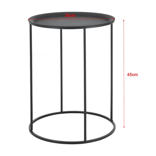 [en.casa] Sofabord sæt - 3 stk. - 45x30cm/50x35cm/55x40cm - metal - sort