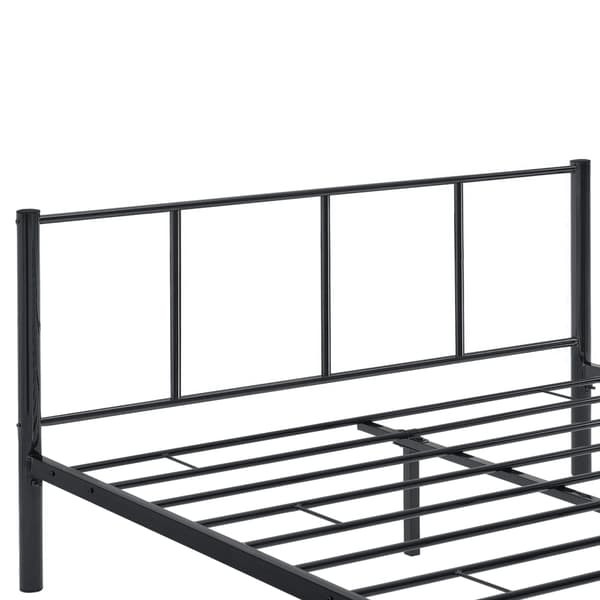 [en.casa]® Sängstomme Laos i metall inkl. ribbotten-200x180cm-svart, matt-reptålig