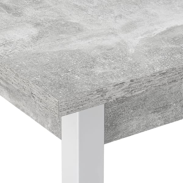 [en.casa]® Matbord Den Haag-120x60x75cm-pulverlackerat stål-melaminbelagd MDF-betongkänsla-vit-plats för 4