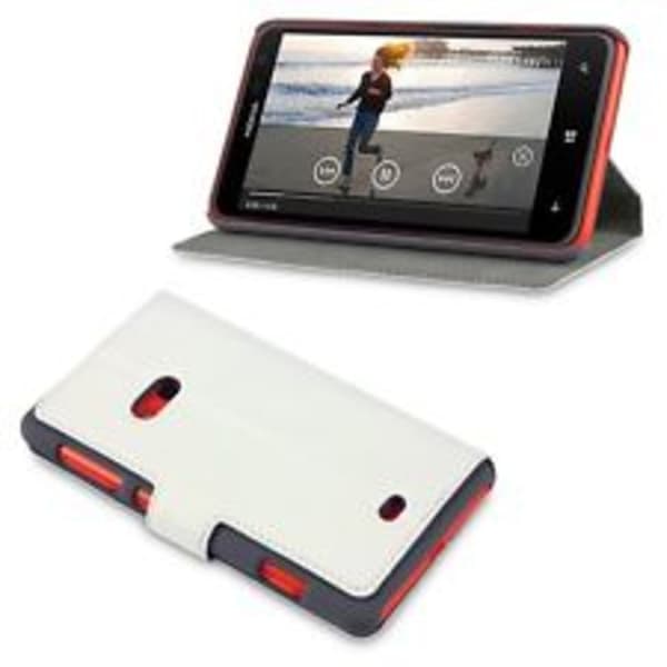 Mobilväska Lumia 625 Leather White Slim