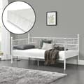 Pikkukuva 2 / 6: [en.casa]® Metalliristikkoinen vuodesohva 209cm x 96,5cm x 100cm valkoinen