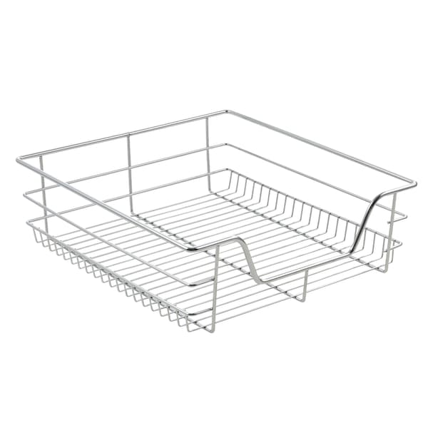 [en.casa]® Trådback med teleskopiska utdragsskenor-set 2-57x44x14cm-förkromad metall-silver-max.belastning 20 kg