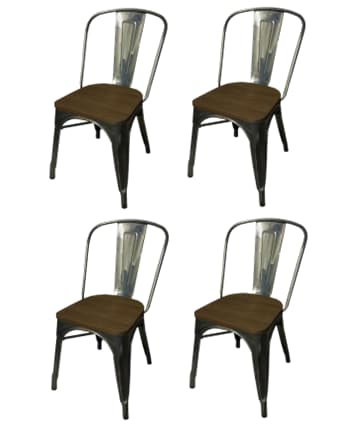 Peltituolit galvanoitua jalkapuusta, hinta 4 kpl