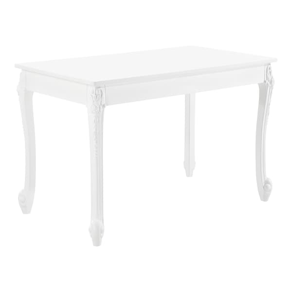 [en.casa] Matbord Lüneburg-116x66x76cm-MDF-plats för 4-vit-fyrkantig- tjocklek bordsskiva: 1,8 cm