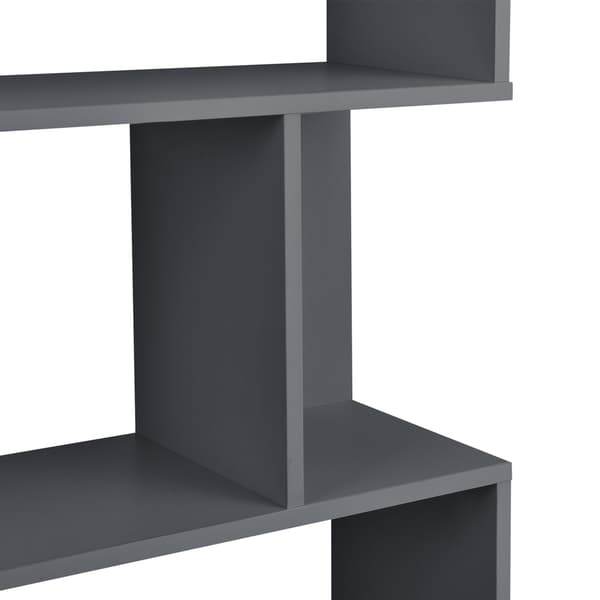 [en.casa]® Boghylde Oxford-192x80x24cm-spånplade meleminbelagt- mørkegrå-maks. belastning per hylde: 8 kg