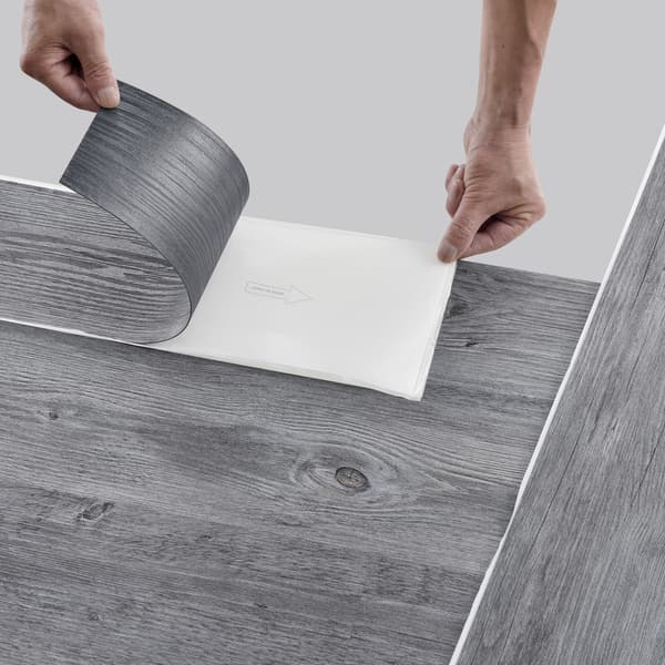 [neu.haus]® Vinylgolv-läggning med limmning-7 st.=0,975 qm-Grå ek imitation (matt)