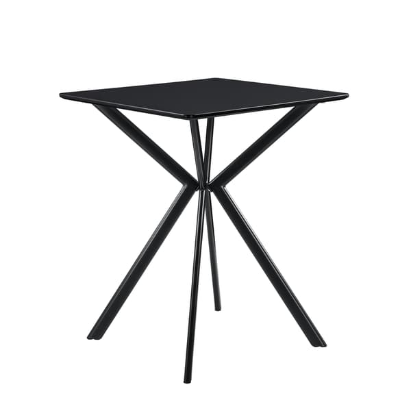 [en.casa]® Matbord-60x60x75cm-svartlackad-ben i metall