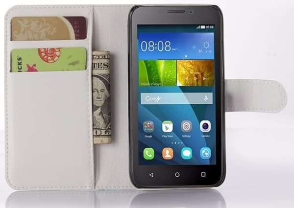 Mobilväska Huawei Y5 White w/Stand