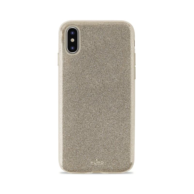 Puro Glitterskal till iPhone XS Max, Qi-kompatibelt, Guld