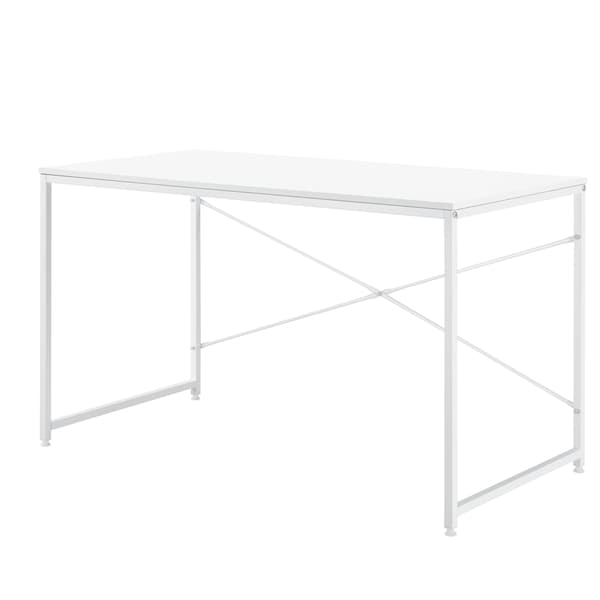 [en.casa]® Skrivebord Königstein - 120x60x72cm - understel af metal - hvid