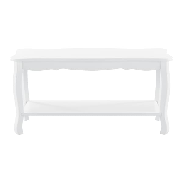 [en.casa]® Soffbord-vintage-shabby chic stil-87,5x40x42cm-vit-ben i furu