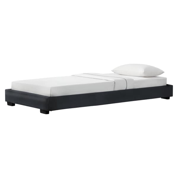 Corium® Klädd sängstomme Linnéa inkl. ribbotten-200x90cm-MDF-konstläder-svart