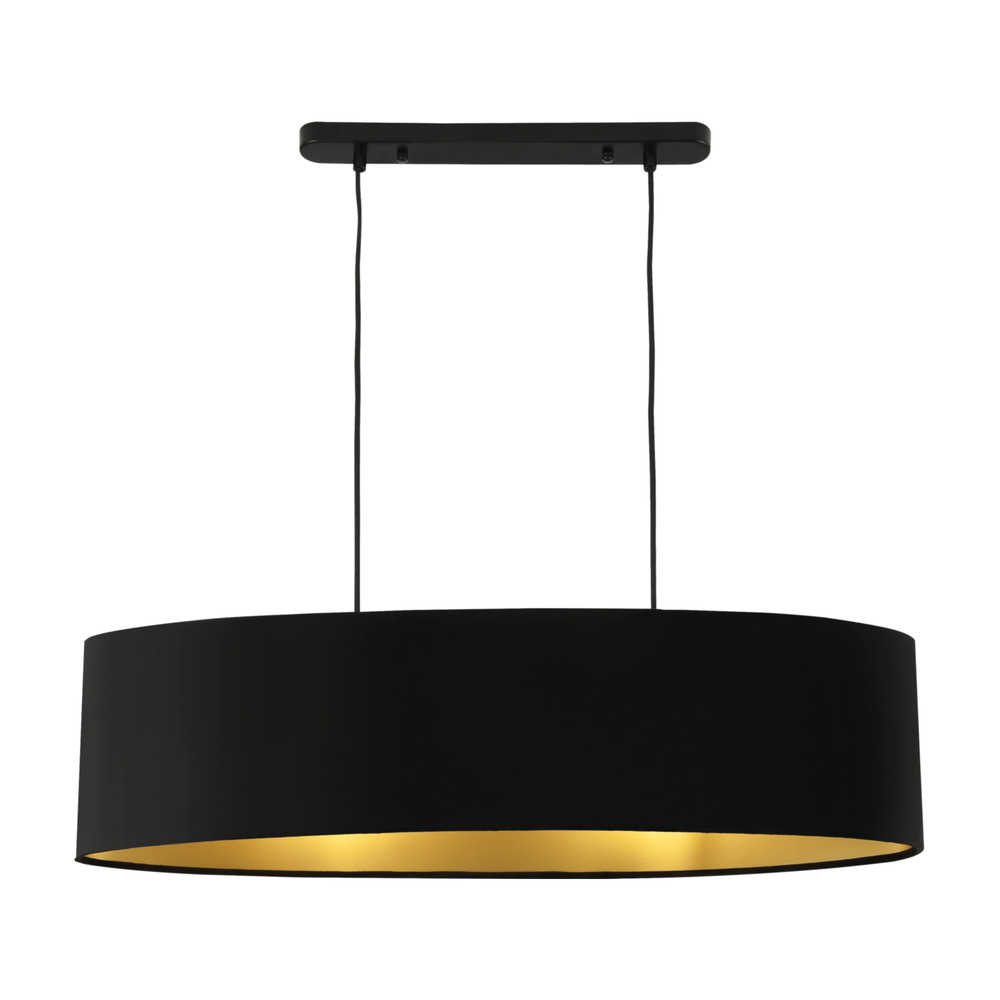 Bild av [lux.pro]® Stilig taklampa-78x23x20,5cm-svart-2 socklar- 2xE27max60W-metall / textil