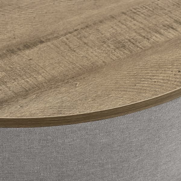 [en.casa] Sofabord med opbevaringsplads - tekstil/spånplade/metal - 40xØ60cm - træ optik/grå/sort