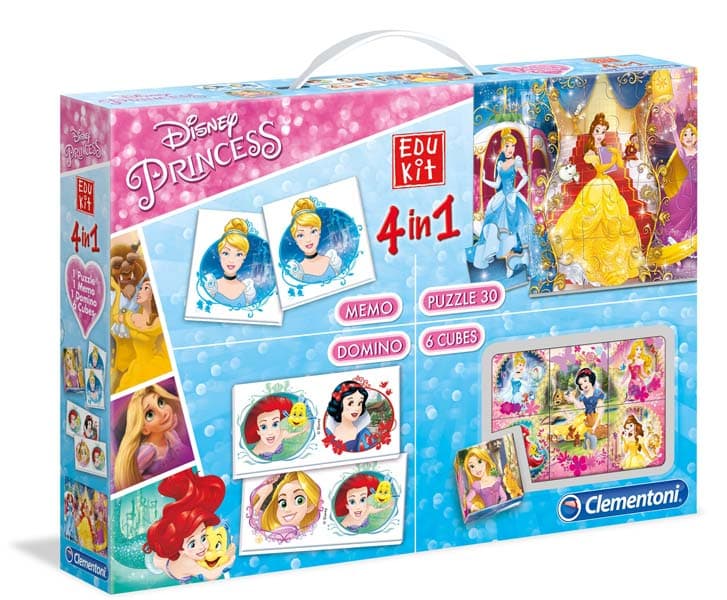 Clementoni Edukit 4 i 1 spel & pussel Disney Prinsessor