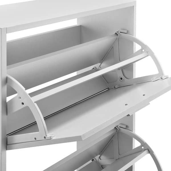 [en.casa]® Skoskåp-63x24x81cm-2 fack-vit-plats för 12 par skor